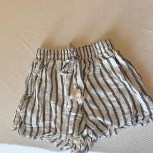 Astr High Waist Shorts with Black and White Stripes